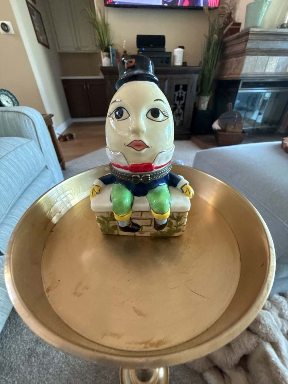 VTG Humpty Dumpty Porcelain Trinket Box